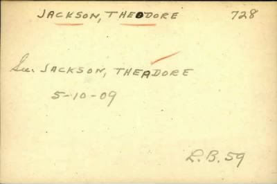 Thumbnail for Theodore > Jackson, Theodore (1908)