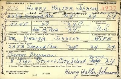 Thumbnail for Harry Walter > Johnson, Harry Walter (1912)