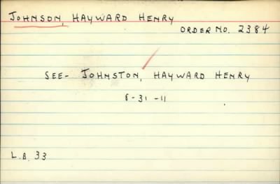 Thumbnail for Hayward > Johnson, Hayward (1909)