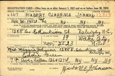 Thumbnail for Hubert Clarence > Johnson, Hubert Clarence (1923)