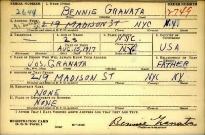 Thumbnail for Bennie > Granata, Bennie (1917)