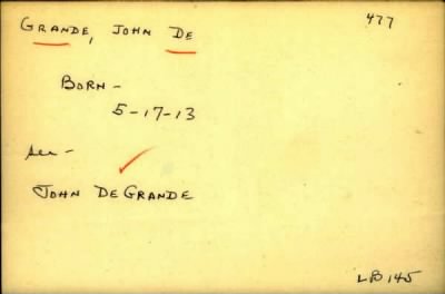 Thumbnail for John > Grande, John (1921)