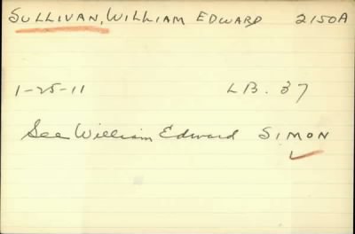 Thumbnail for William Edward > Sullivan, William Edward (1900)