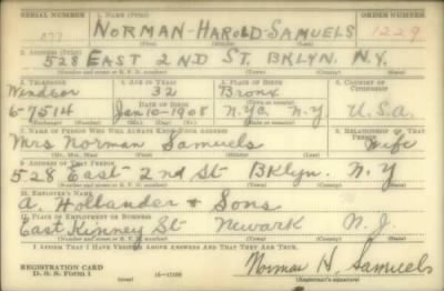 Thumbnail for Norman Harold > Samuels, Norman Harold (1908)