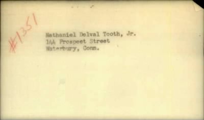 Thumbnail for Nathaniel Delval > Tooth, Nathaniel Delval (1911)