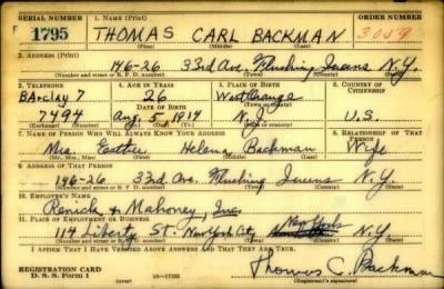 Thumbnail for Thomas Carl > Backman, Thomas Carl (1914)