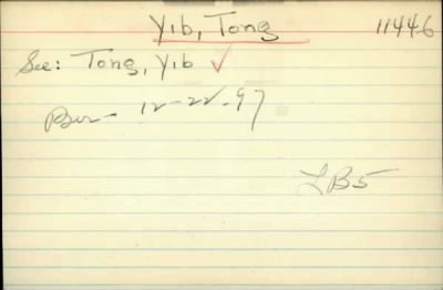 Thumbnail for Yib > Tong, Yib (1897)