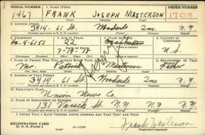 Thumbnail for Frank Joseph > Masterson, Frank Joseph (1918)