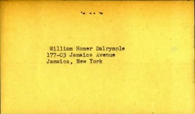 Thumbnail for William Homer > Dalrymple, William Homer (1916)