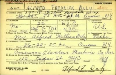 Thumbnail for Alfred Fredrick > Daly, Alfred Fredrick (1918)