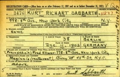 Thumbnail for Kurt Richart > Sabbarth, Kurt Richart (1903)