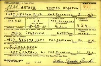 Thumbnail for Arthur Thomas > Overton, Arthur Thomas (1917)