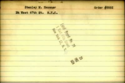 Thumbnail for Stanley M > Hausner, Stanley M (1917)