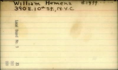 Thumbnail for William > Hemena, William (1918)