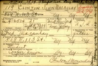 Thumbnail for Clinton John > Macaulay, Clinton John (1919)