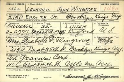 Thumbnail for Leonard John > Wingrove, Leonard John (1905)