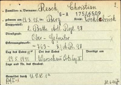 Thumbnail for Christian > Resch, Christian (G-A 175/6509)