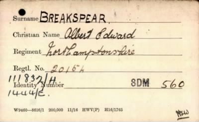 Thumbnail for 022/0086/BRA-BRE > Breakspear, Albert Edward (20154)