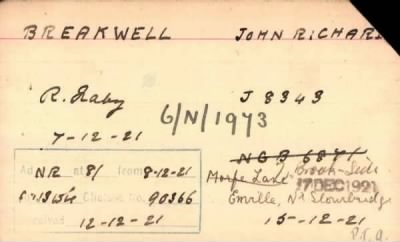 Thumbnail for 022/0086/BRA-BRE > Breakwell, John Richard (J 8343)