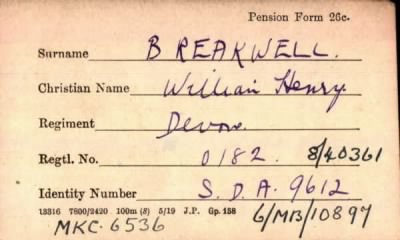 Thumbnail for 022/0086/BRA-BRE > Breakwell, William Henry (0182, 8/40361)