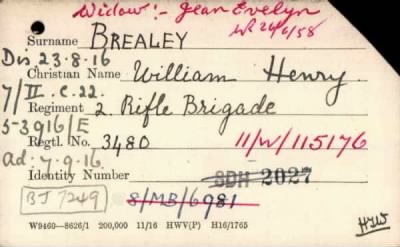 Thumbnail for 022/0086/BRA-BRE > Brealey, William Henry (3480)