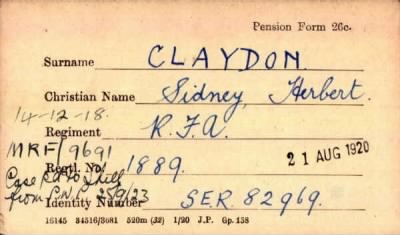 Thumbnail for 045/0155/CLA-CLA > Claydon, Sidney Herbert (1889)