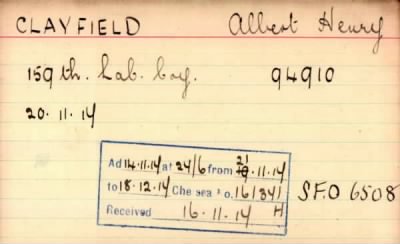 Thumbnail for 045/0155/CLA-CLA > Clayfield, Albert Henry (94910)