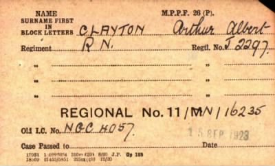 Thumbnail for 045/0155/CLA-CLA > Clayton, Arthur Albert (J2297)