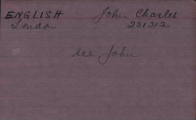 Thumbnail for 071/0261/ENG-ERS > English, John Charles (231312)