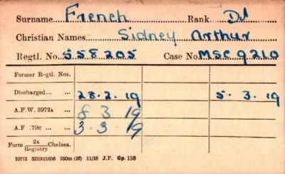 Thumbnail for 080/0297/FRE-FRE > French, Sidney Arthur (558205)