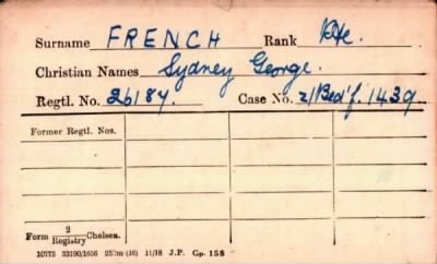 Thumbnail for 080/0297/FRE-FRE > French, Sydney George (26187)