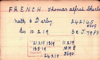 Thumbnail for 080/0297/FRE-FRE > French, Thomas Alfred Charles (242145, 5909)