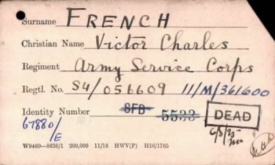 Thumbnail for 080/0297/FRE-FRE > French, Victor Charles (S4/056609)