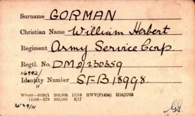 Thumbnail for 088/0328/GOR-GOR > Gorman, William Herbert (Dm2/230359)