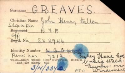 Thumbnail for 090/0336/GRA-GRE > Greaves, John Henry Relton (S S 2946)