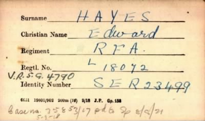 Thumbnail for 099/0380/HAY-HAY > Hayes, Edward (L 18072)