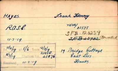 Thumbnail for 099/0380/HAY-HAY > Hayes, Frank Henry (Ts/Sr/02575)