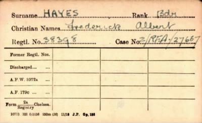 Thumbnail for 099/0380/HAY-HAY > Hayes, Frederick Albert (38398)