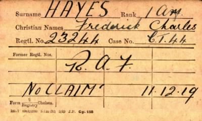 Thumbnail for 099/0380/HAY-HAY > Hayes, Frederick Charles (23244)