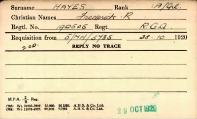 Thumbnail for 099/0380/HAY-HAY > Hayes, Frederick R (192505)