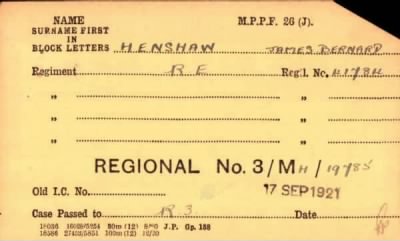 Thumbnail for 102/0389/HEN-HER > Henshaw, James Bernard (41784)