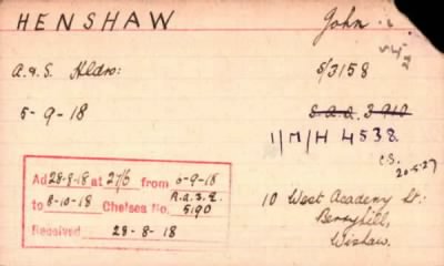 Thumbnail for 102/0389/HEN-HER > Henshaw, John (S/3158)