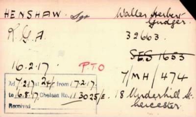 Thumbnail for 102/0389/HEN-HER > Henshaw, Walter Herbert Gudger (32663)