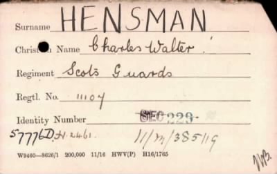 Thumbnail for 102/0389/HEN-HER > Hensman, Charles Walter (11107)