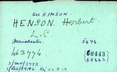 Thumbnail for 102/0389/HEN-HER > Henson, Herbert (463774)