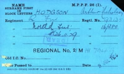 Thumbnail for 107/0403/HOD-HOD > Hodgson, Arthur Nicholson (93135)