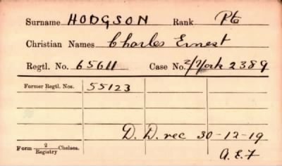 Thumbnail for 107/0403/HOD-HOD > Hodgson, Charles Ernest (65611, 55123)