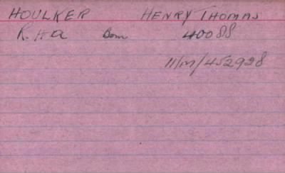 Thumbnail for 108/0417/HOU-HOW > Houlker, Henry Thomas (40088)