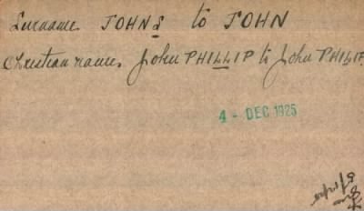 Thumbnail for 118/0447/JOH-JOH > John, John Philip (22875)