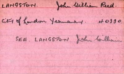 Thumbnail for 130/0490/LAN-LAN > Langston, John William Reed (40330)